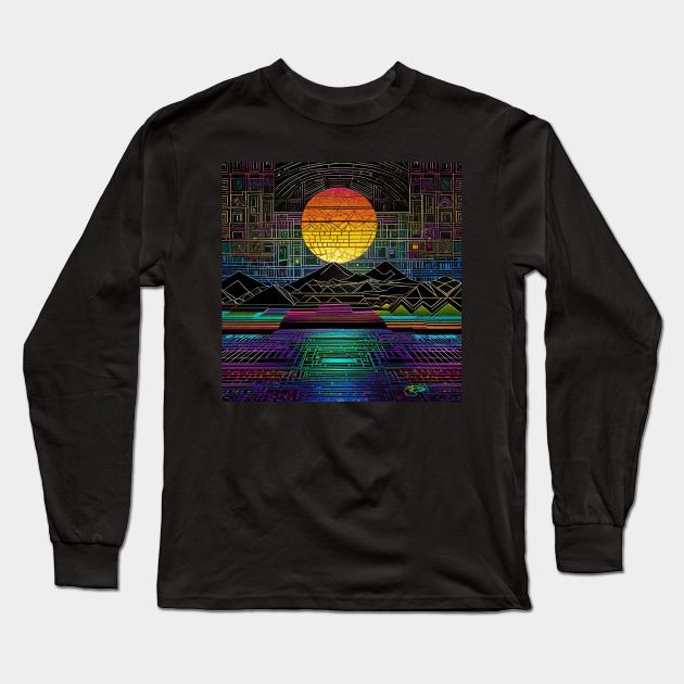 Psychedelic Apocalypse Eclipse Dreams 196 Long Sleeve T-Shirt by Benito Del Ray